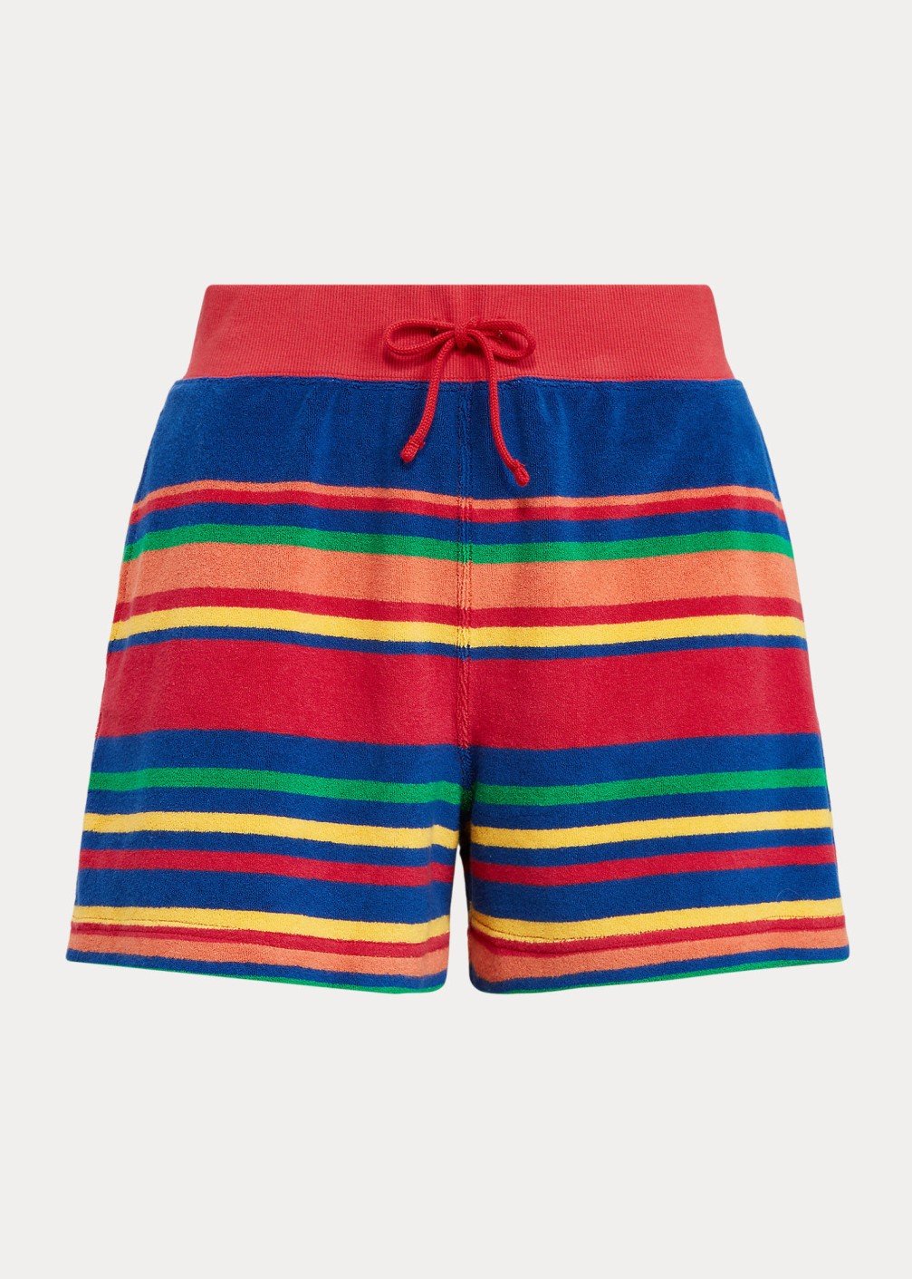 French Terry Striped Drawstring Athletic - Striped Short